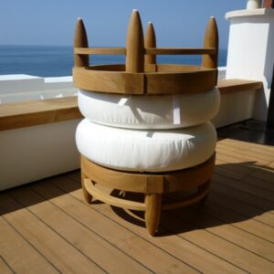ameublement d'extérieur mousse et coussins tissu